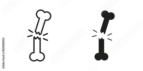 Broken bone icon line illustration background. icon concept vector