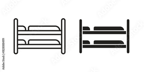 Bunk bed icon line illustration background. icon concept vector