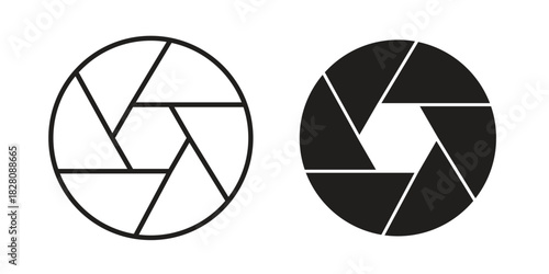 Camera shutter icon line illustration background. icon concept vector