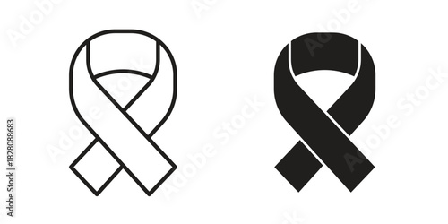 Cancer ribbon icon line illustration background. icon concept vector