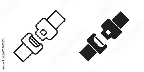 Car seat belt icon line illustration background. icon concept vector