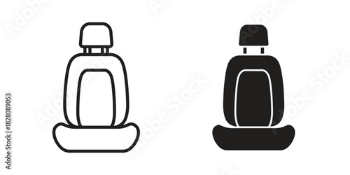 Car seat icon line illustration background. icon concept vector
