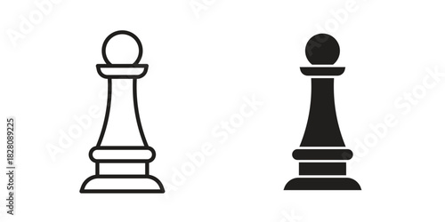 Chess pawn icon line illustration background. icon concept vector