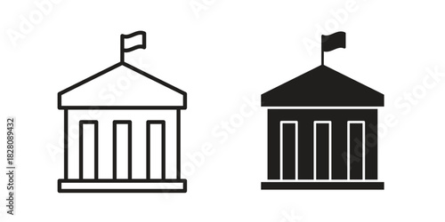 City hall building icon line illustration background. icon concept vector