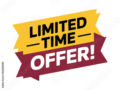 A bold yellow and red banner announces a limited time offer with exclamation.