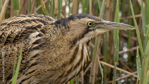  Eurasian bittern (Botaurus stellaris) in natural habitat 