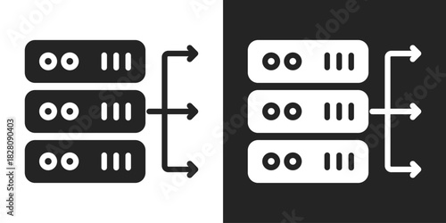 Parallel Icon In Black And White Glyph Style