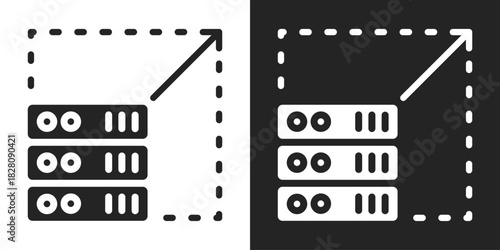 Scalability Icon In Black And White Glyph Style