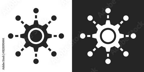Microservice Icon In Black And White Glyph Style