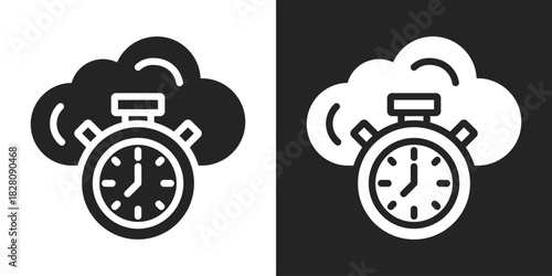 Latency Icon In Black And White Glyph Style