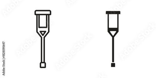 Crutch icon line illustration background. icon concept vector