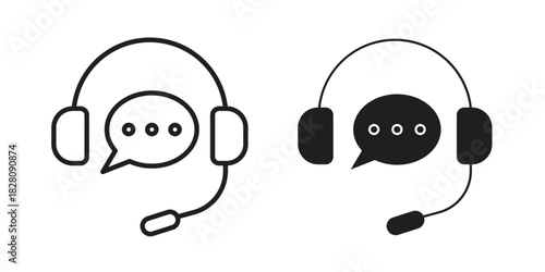 Customer support icon line illustration background. icon concept vector