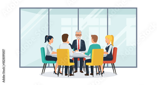 Business colleagues in a modern office meeting room