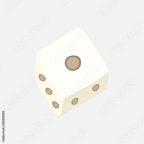 Game cube doodle icon. Playing dice.