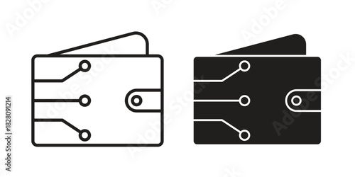 Digital wallet icon line illustration background. icon concept vector