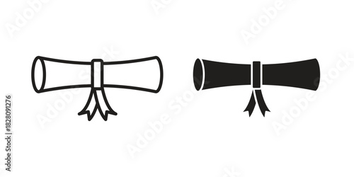 Diploma icon line illustration background. icon concept vector