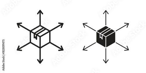 Distribution channel icon line illustration background. icon concept vector