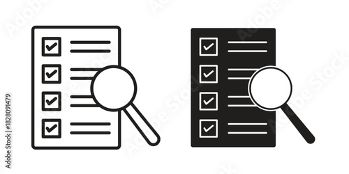 Document verification icon line illustration background. icon concept vector