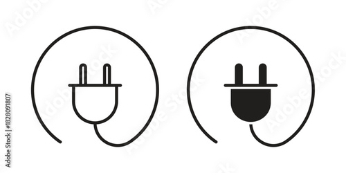 Electric plug icon line illustration background. icon concept vector