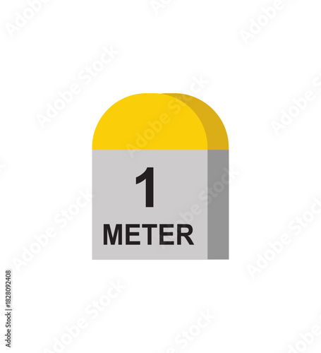 destination mile stone 1  meter, small stone landmark the roadside roadside distance detailed, vector illustration
