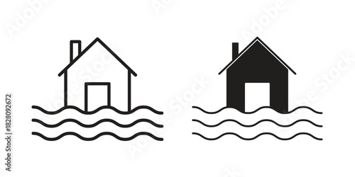 Flood icon line illustration background. icon concept vector