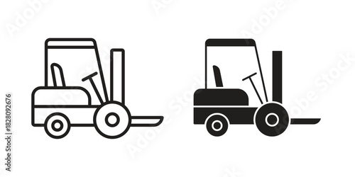 Forklift icon line illustration background. icon concept vector