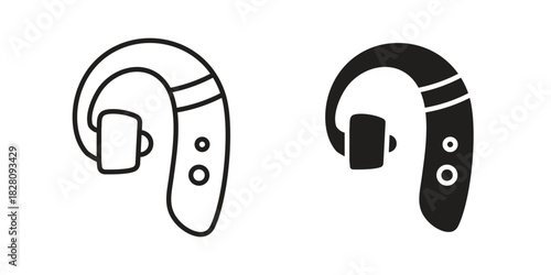 Hearing aid icon line illustration background. icon concept vector