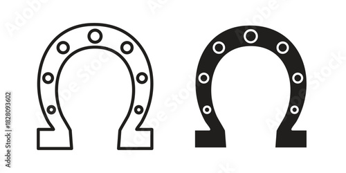 Horseshoe icon line illustration background. icon concept vector