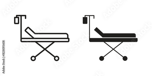 Hospital bed icon line illustration background. icon concept vector