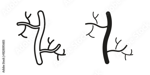 Human artery icon line illustration background. icon concept vector