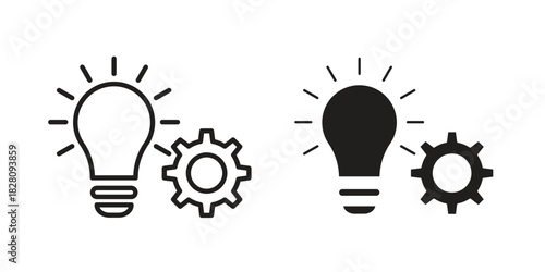 Implement icon line illustration background. icon concept vector