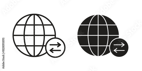 Import and export icon line illustration background. icon concept vector