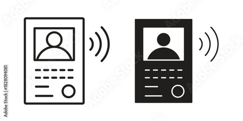 Intercom icon line illustration background. icon concept vector