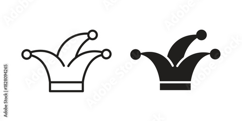 Joker hat icon line illustration background. icon concept vector