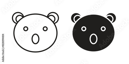 Koala head icon line illustration background. icon concept vector