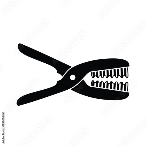 Black wire cutters icon on white background tool pliers