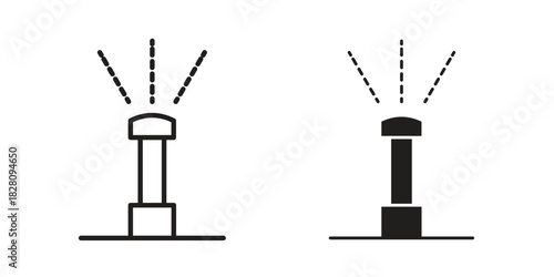 Lawn sprinkler icon line illustration background. icon concept vector