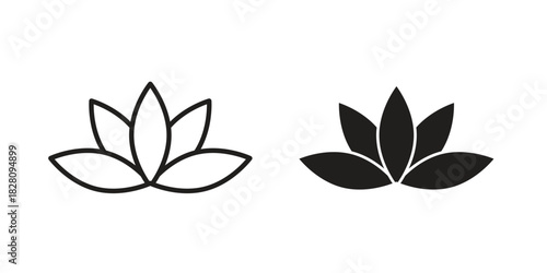 Lotus icon line illustration background. icon concept vector