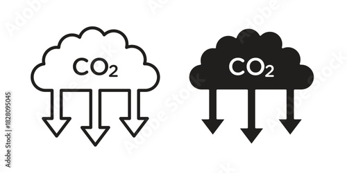 Low carbon dioxide icon line illustration background. icon concept vector
