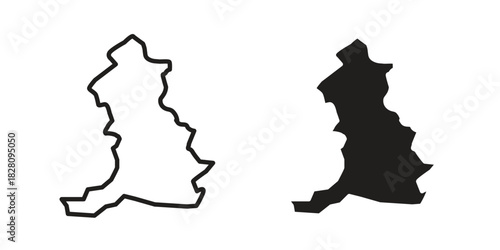 Map of England icon line illustration background. icon concept vector