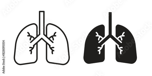 Lung icon line illustration background. icon concept vector