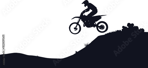 Silhouette of motocross rider jumping over a hill motorcycle motocross, motorcycle, rider, silhouette, jumping, jump, dirt bike, extreme sport, action, speed, adrenaline, off-road, racing, vehicle, sp