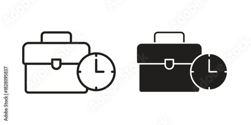 Office time icon line illustration background. icon concept vector