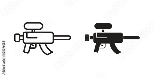 Paintball gun icon line illustration background. icon concept vector