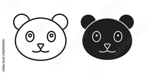 Panda icon line illustration background. icon concept vector
