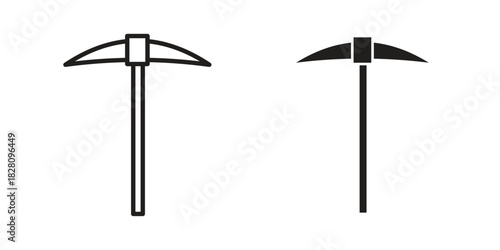 Pick axe icon line illustration background. icon concept vector