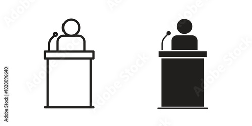 Politician speaker icon line illustration background. icon concept vector