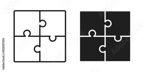 Puzzle icon line illustration background. icon concept vector