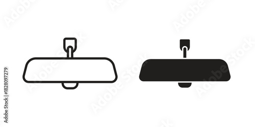 Rear mirror icon line illustration background. icon concept vector