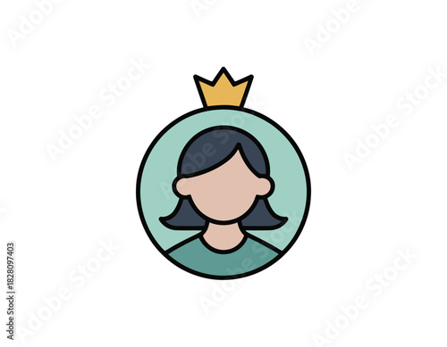 A stylized illustration depicts a person wearing a crown, symbolizing royalty or leadership.
